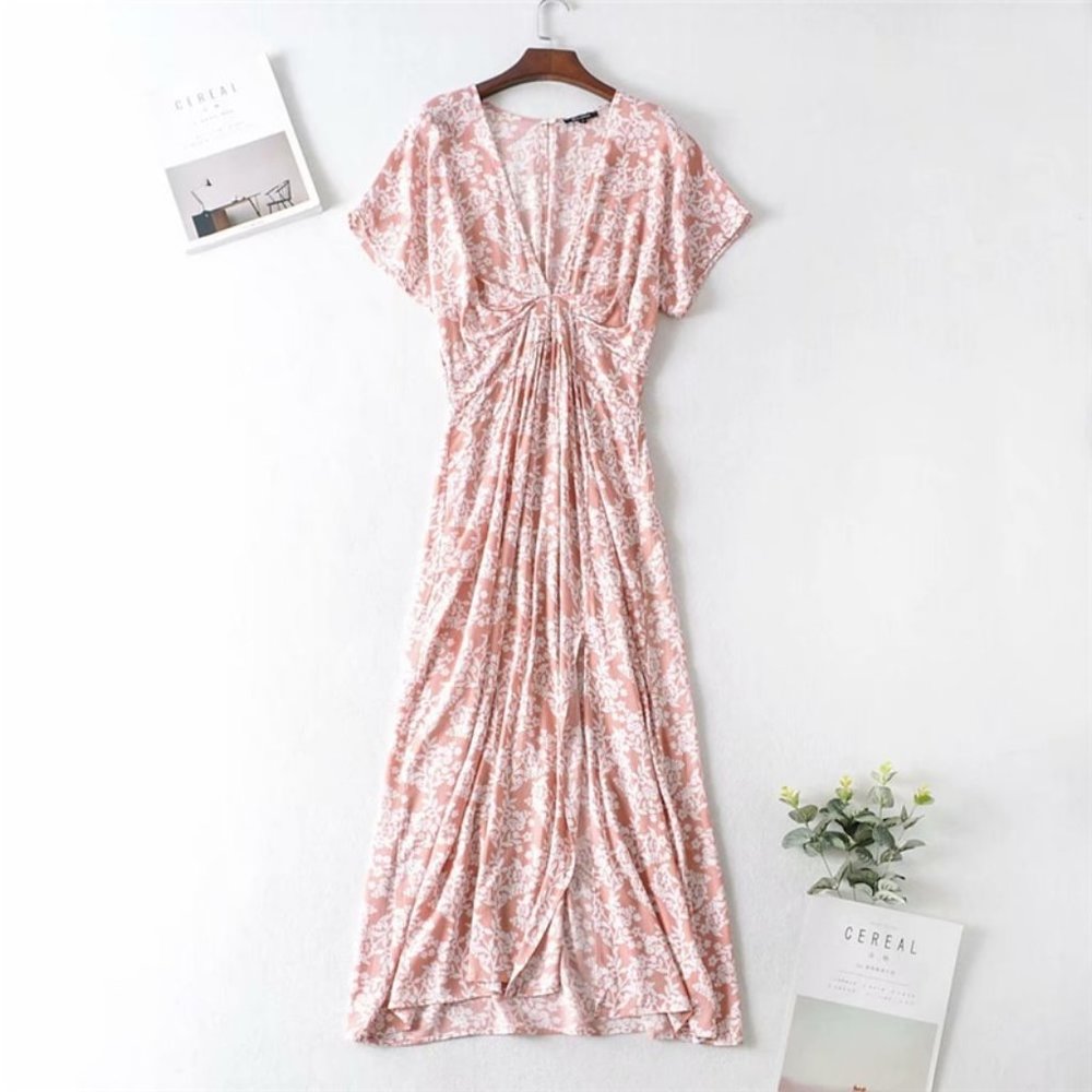 Boho Chic Gypsy Floral Print Maxi Dress - Picture 5 of 6